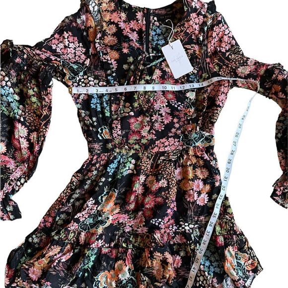 Ted Baker Hendria Ruffle-Trim Mini Dress Size 1 - Picture 8 of 13